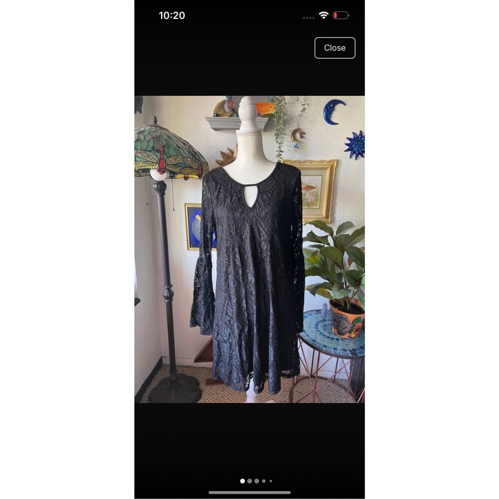 Haani size petite XL black lace boho witchy dress